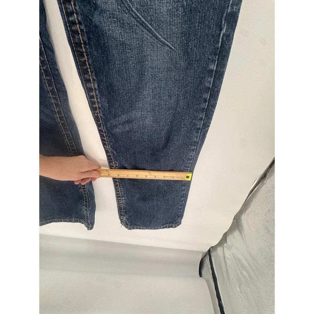 True Religion Section‎ Straight Super QT Contrast Stitch Blue Jeans Mens 36